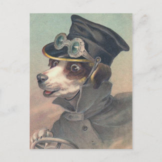 "Förare Hund" Vintageillustration Vykort