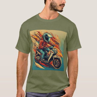 Förare på scooter i rörelse t shirt