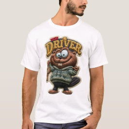 Förarens Roliga Bäver Broderade Lapp Stil T Shirt