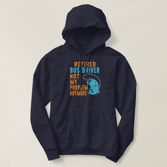 Förarfiske efter pensionerade Buss Älskare Pension Hoodie (Design framsida)
