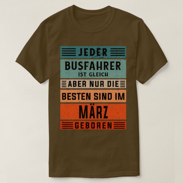 Förarfödelsedag för buss, född buss t shirt (Design framsida)
