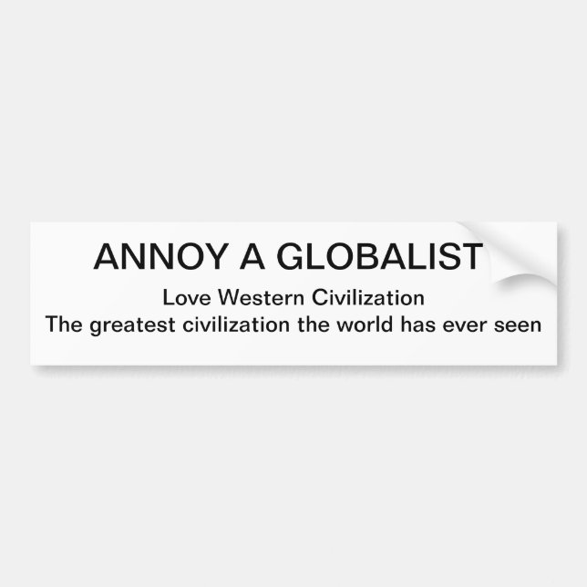 Förarga en globalist bildekal (Framsidan)