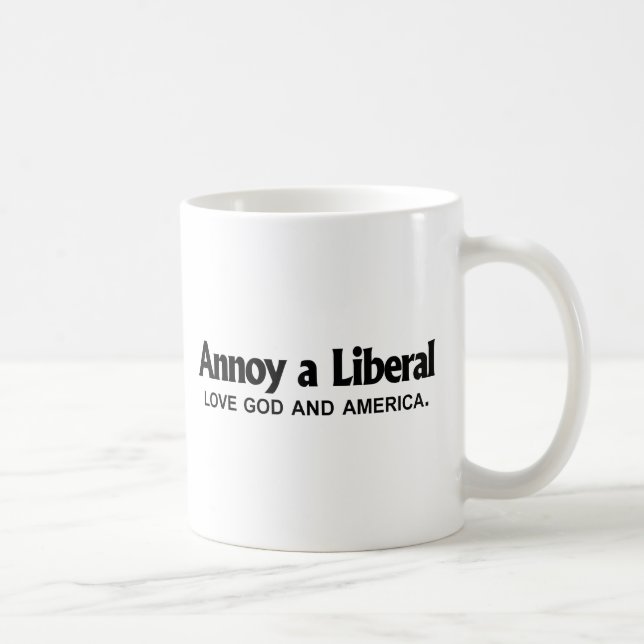 Förarga en liberal person - kärlekguden och kaffemugg (Höger)