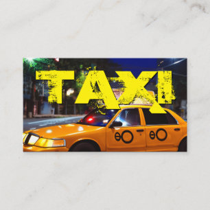 Förarhyttbil i gult i TAXI i ljus taxi Visitkort