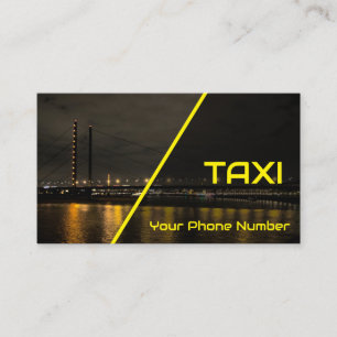 Förarhytten för taxi under gult dag och natt visitkort