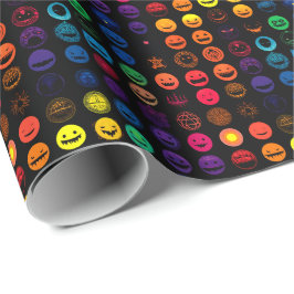 Förbannad Emoji Kaos - Neon Skräck Ansikten Presentpapper