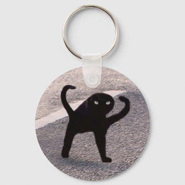 Förbannad Katt Meme Dubbelsidig Nyckelring (Framsida)