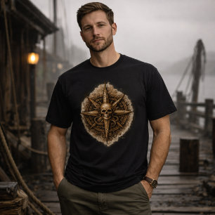 Förbannad Kompass Sigil Sjöpirat T Shirt