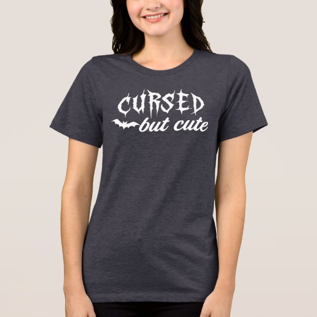 Förbannad men söt - Halloween T Shirt (Framsida)