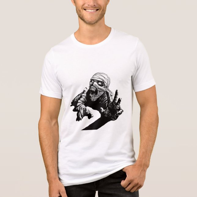 Förbannad Mummy Skräck T-Shirt (Framsida)