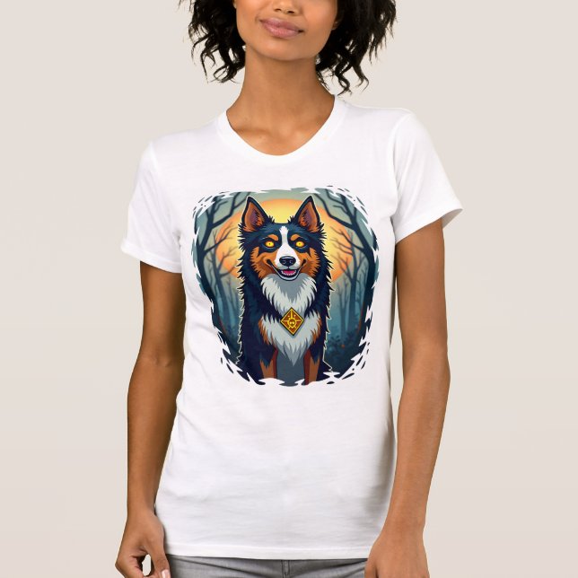 Förbannade Collie Crawl T Shirt (Framsida)