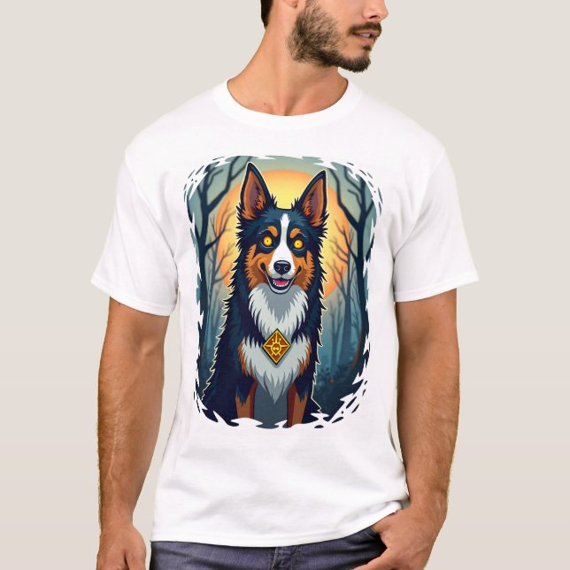 Förbannade Collie Crawl T Shirt (Framsida)