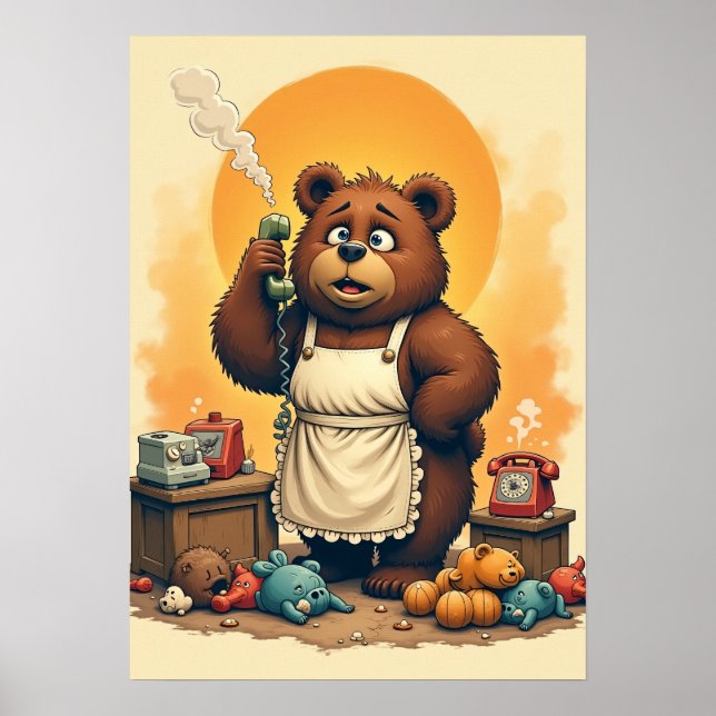 Förbannat Mamma Frustrerad Föräldrasticker Kaos Ko Poster (Framsidan)