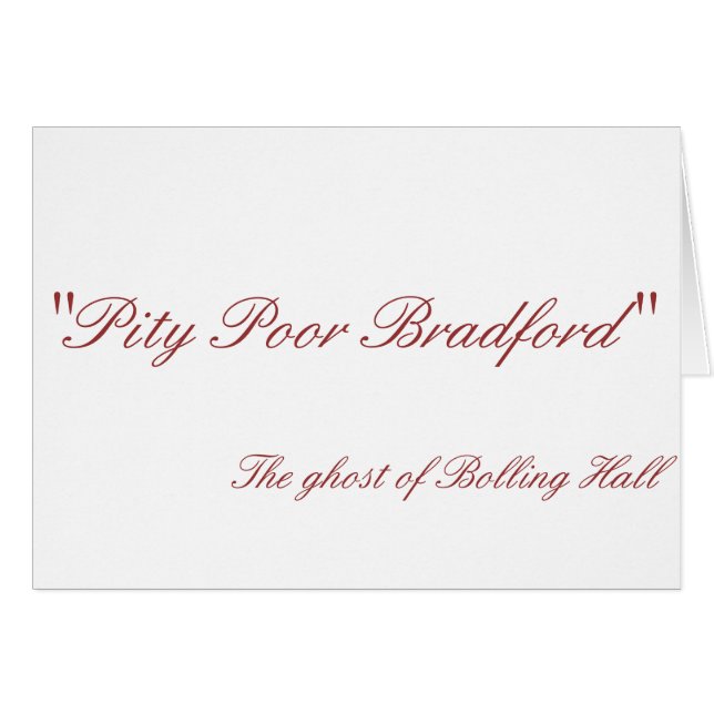Förbarmande fattigt Bradford kort (Framsidan Horizontal)