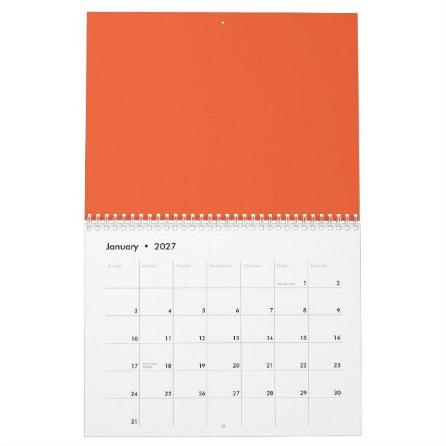 Förbättra ditt utrymme med en Orange för Öga-fångs Kalender (Jan 2027)