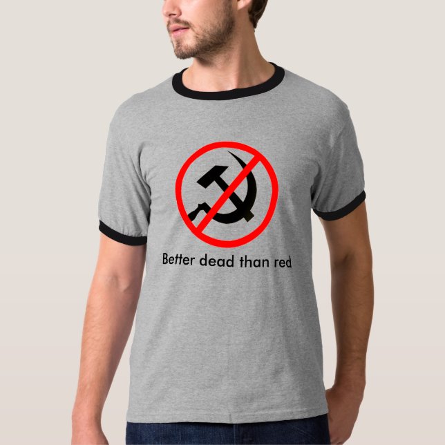 Förbättra dött än rött - svart text t shirt (Framsida)