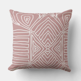 förbättra rosa Tribal Maze Lera Mönster i Trasa Kudde