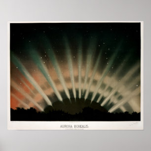 Förbättrad Vintage Aurora Borealis Poster