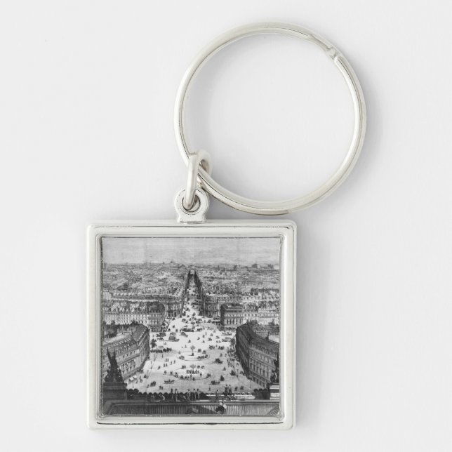 Förbättringar till Paris Fyrkantig Silverfärgad Nyckelring (Framsidan)