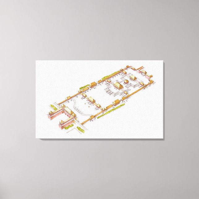 Forbbiden City Beijing. Detaljerad Canvastryck (Framsida)