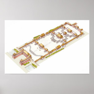 Forbbiden City Beijing. Detaljerad Poster