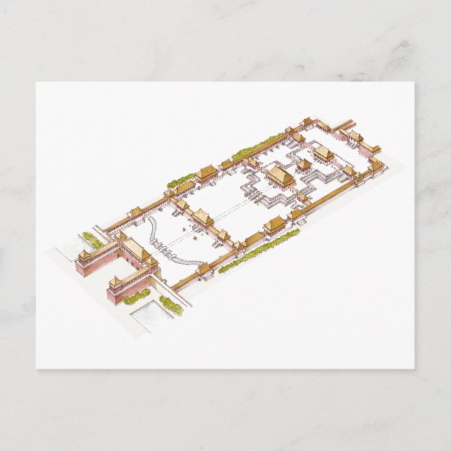 Forbbiden City Beijing. Detaljerad Vykort (Framsida)