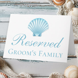 Förbehåll för Seashell Blue Nautical Beach Wedding Inbjudan