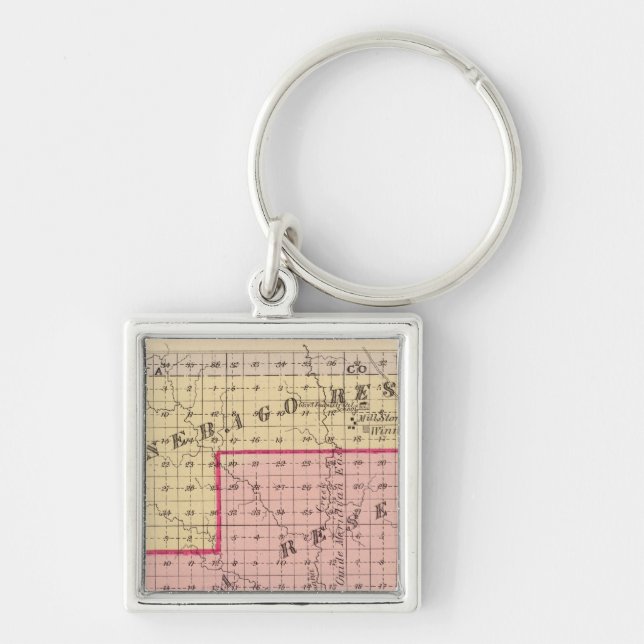 Förbehåll mot Omaha och Whusago i Nebraska Fyrkantig Silverfärgad Nyckelring (Framsidan)