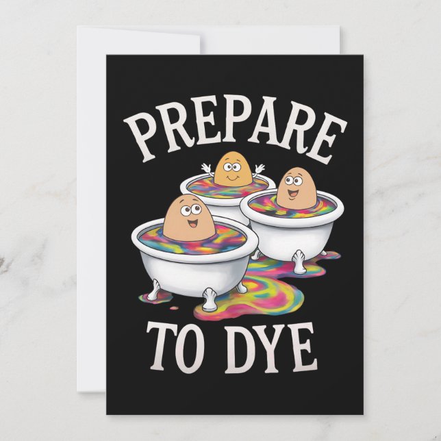 Förbered dig på att dö Funny äggsökning påsksöndag Inbjudningar (Framsida)