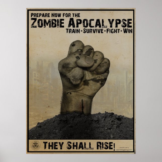 Förbered för Zombie Apocalypse poster (Framsidan)
