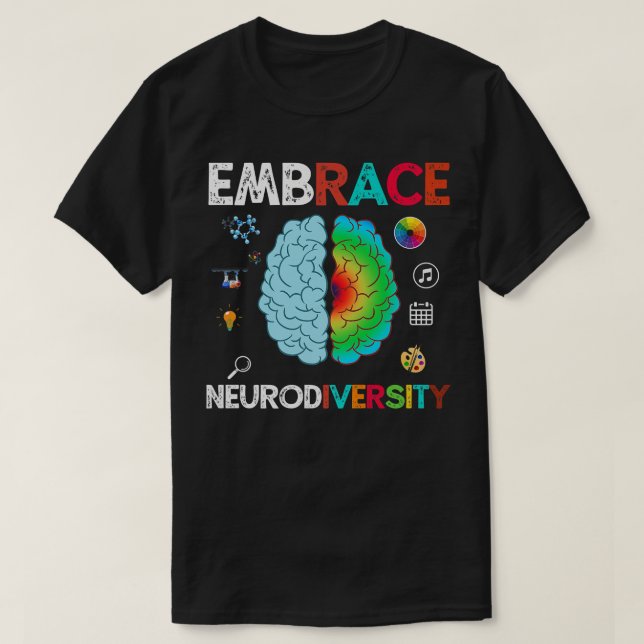 Förbered Neurodiversity Embrace ADHD Autism ASD Pr T Shirt (Design framsida)
