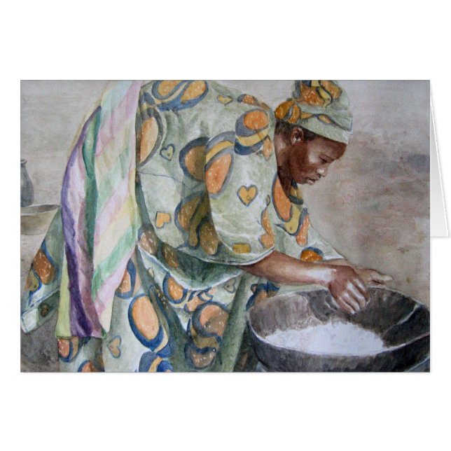 "Förbereda bröllopfestmåltiden ", Hälsningskort (Framsidan Horizontal)