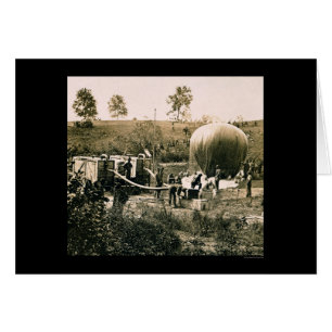 Förbereda en militär ballong, mal Gaines, VA 1862 Hälsningskort