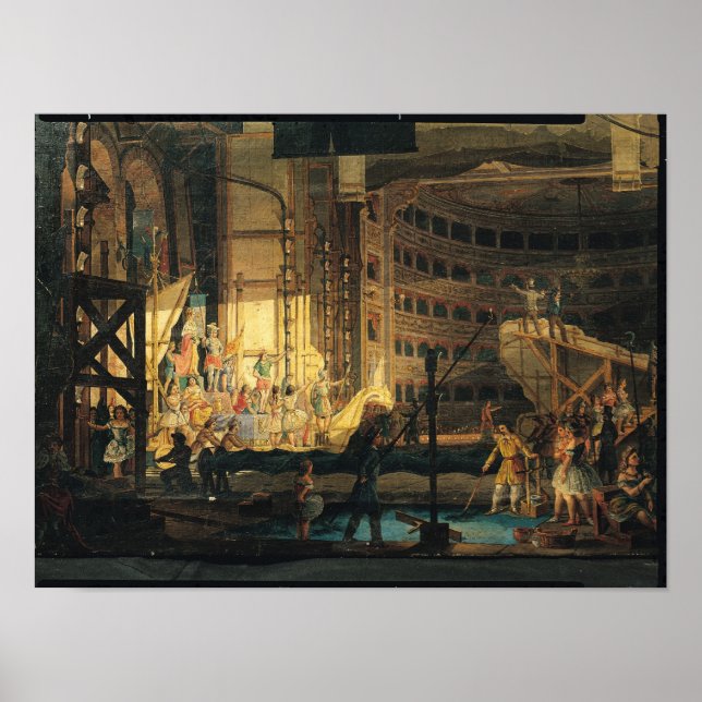 Förbereda scenen i en teater poster (Framsidan)