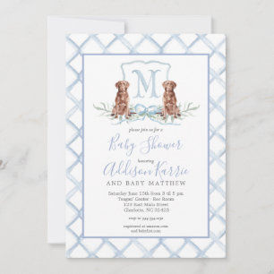 Förberedande valpkam Baby Shower-inbjudan Inbjudningar
