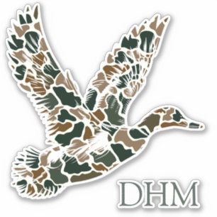 Förberedd kamouflage gräsandmonogram klistermärken