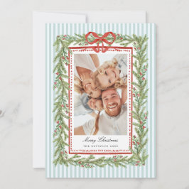 Förberedd kustbåge familjefoto julfirande  julkort