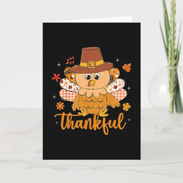Förberedd Thanksgiving Kalkon Höst Vibe Tacksam Go Kort (Framsida)