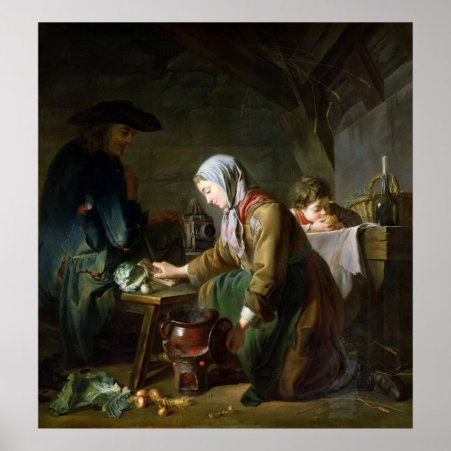 Förberedelse av en måltid poster (Framsidan)