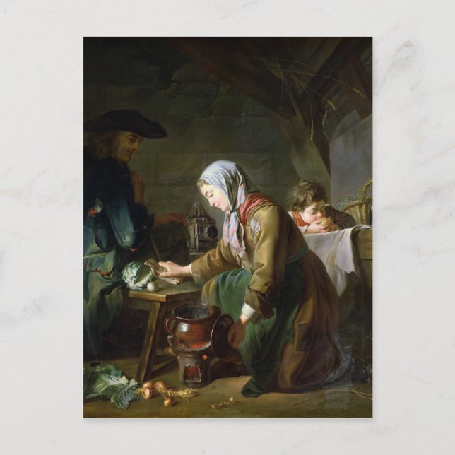 Förberedelse av en måltid vykort (Framsida)