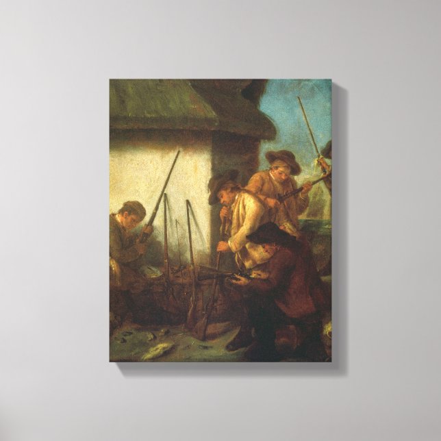 Förberedelse av vapnen (olja på canvas) canvastryck (Framsida)