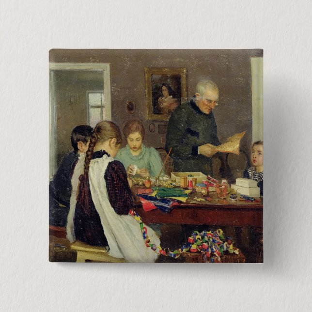 Förberedelse för jul, 1896 knapp (Framsida)