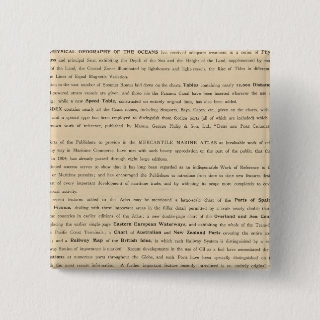 Förberedelse Ny marin atlas för merkantil Knapp (Framsida)