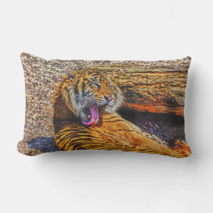 Förberedelse Sumatran Tiger Big Cat Wildlife Art Lumbarkudde