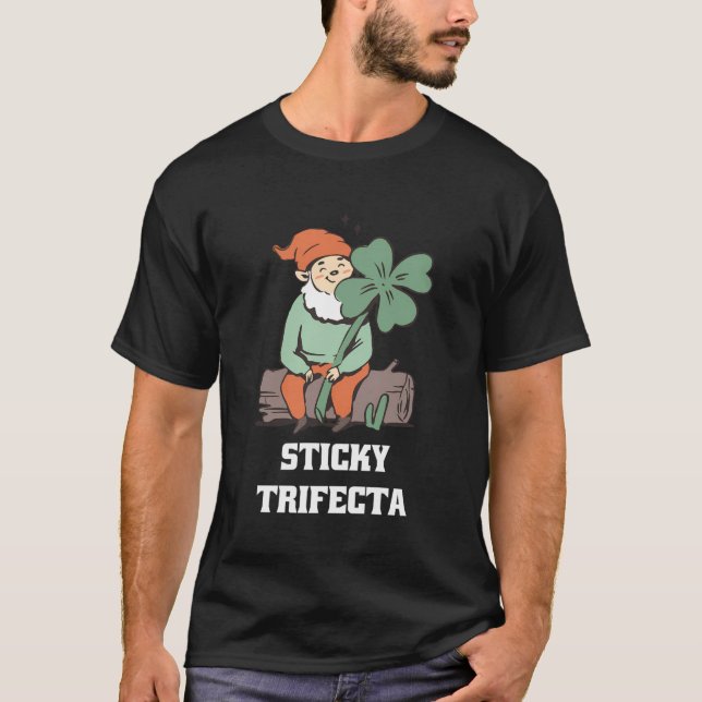 Förberedelser för sticky Trifecta Cute Retro Lucky T Shirt (Framsida)