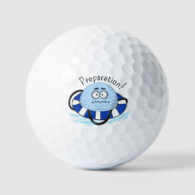 Förberedelser! Funny golf boll med livboj ring