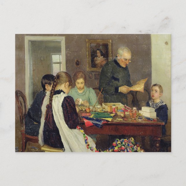 Förberedelser inför jul 1896 helg vykort (Framsida)