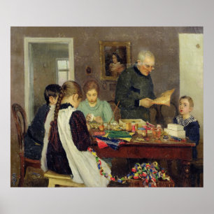 Förberedelser inför jul 1896 poster
