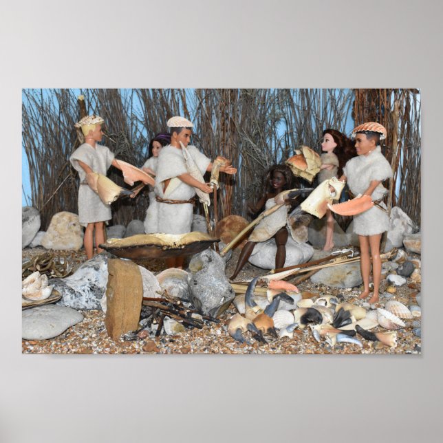 Förbereder för en förhistorisk jakt. poster (Framsidan)