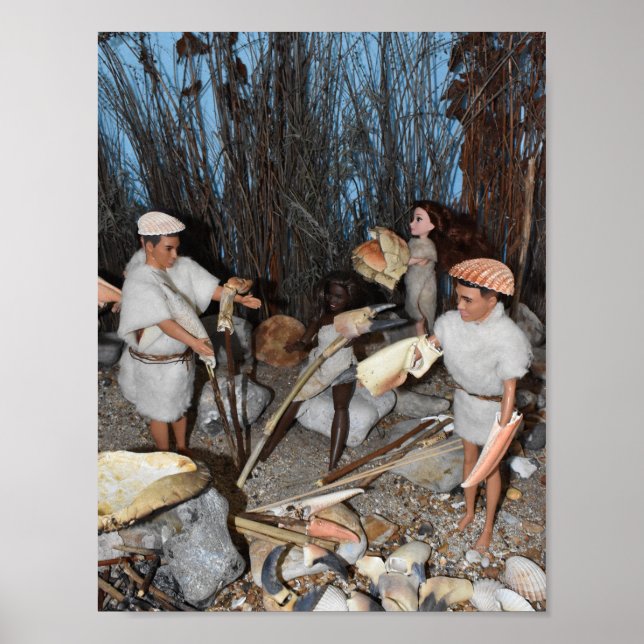 Förbereder för en förhistorisk jakt. poster (Framsidan)